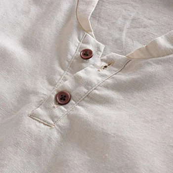 2018 Lete Nové Voľné Bavlnená posteľná Bielizeň T-shirt Mužov Krátky Rukáv Bežné Vintage Camiseta De Los Hombres
