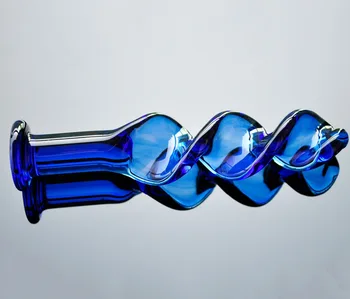 38mm modrá skrutku pyrex glass análne dildo zadok plug crystal falošné penis umelého vtáka dospelých sexuálnu hračku pre ženy, mužov, gay masturbácia