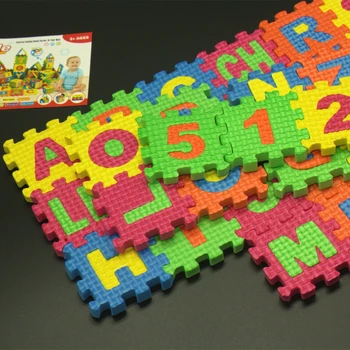 36pcs veľa španielsky písmená hračky pre Deti baby puzzle mats 55 * 55MM španielsky abeceda a čísla eva puzzle vzdelávania