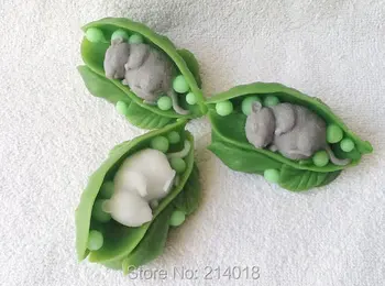 Silikónové formy myš v hrach kremíka plesne mydlo a sviečky formy na tortu dekorácie