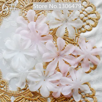 200PCS Biele, Ružové a HOBBY Ručné 3D Kvetinové Svadobné Šaty Zložiek Pyrographic Eugen Priadza pokrývku hlavy Materiálov RS255