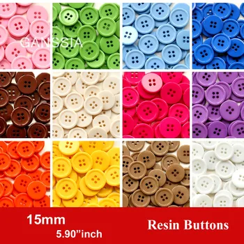 80pcs/veľa Veľkosť:15 mm Candy farby módne živice tlačidlá pre plavidlá 4 Diery väčšinu tlačidlá pre odevov, Šitie príslušenstvo(SS-674)