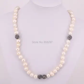 5 Pramene, Prírodné Sladkovodné perly korálkový náhrdelník,prírodné perly jewlery korálkový náhrdelník Módne Šperky Pre Ženy