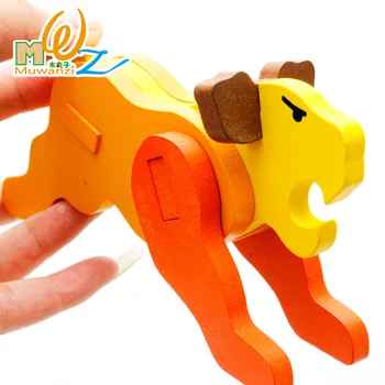MWZ Cartoon Zvierat Baby Hračky 3D Puzzle-Drevené Skladačky Deti Vzdelávania, Vzdelávacie Hračky pre Deti, Ručné HOBBY Hračky