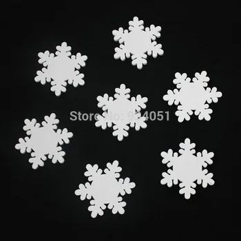 200pcs Biele Drevené Snowflake Ozdoby 20-30 mm Flatback Vianočné Snehové Vločky Mrazené Party Dekorácie, Vianočné Výzdoba Dodanie