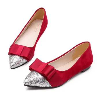 ASUMER black red móda jar jeseň jednej dámy topánky ukázal prst bežné bling bežné ženy ploché topánky plus veľkosť 33-46