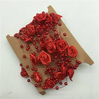 5M/Taška vlasec Perly DIY Rose Hodváb Umelý Kvet Viniča pre Svadobné Party Miestnosti, Deti Veniec Dekorácie Ratan Plavidlá