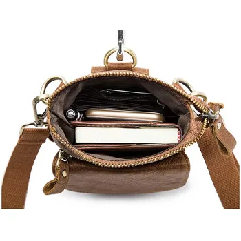 Originálne Kožené taška cez rameno vysokej kvality Messenger taška Vintage Prírodnej hovädzej kože Mobilný Telefón Vrecku, kabelke Bežné Pás Cestovné ba
