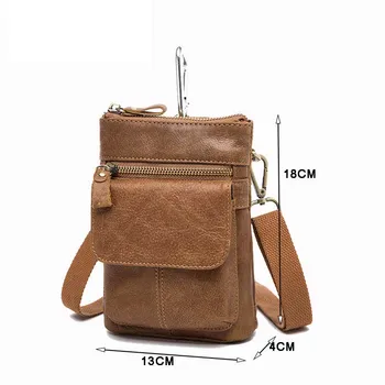 Originálne Kožené taška cez rameno vysokej kvality Messenger taška Vintage Prírodnej hovädzej kože Mobilný Telefón Vrecku, kabelke Bežné Pás Cestovné ba