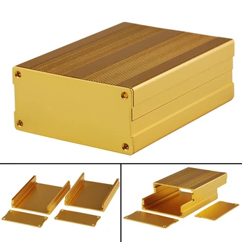 Zlato Extrudovaný Hliníkový plášť Elektronické Projektu Zosilňovač Doska Box Prípade 100x76x35mm