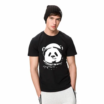 HanHent Priestor Panda T-shirt Mužov 2018 Módne Roztomilý Zvierat Funny T-Shirts O-krku Streetwear Klasická Mágov Black Topy Tees
