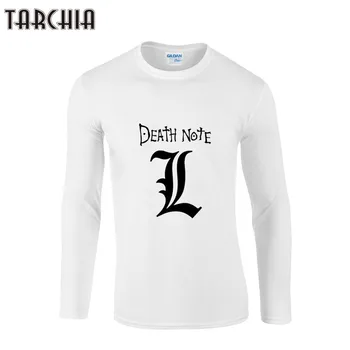 TARCHIIA Muži T-Shirts DEATH NOTE List Tlač Tees Topy 2018 Módne Dlhý Rukáv Bavlnené Tričká Mužov, Hip Hop Tričká Homme