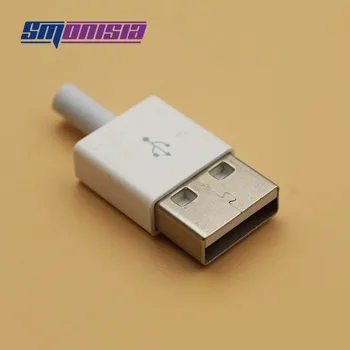 Smonisia 20sets s Dlhým Chvostom USB Smonisia 2.0 Muž Plug Montáž Adaptér Konektor Smonisia 2.0 Konektor USB Zásuvky Biela