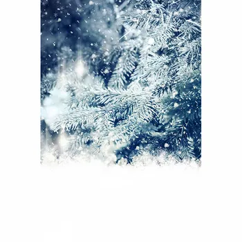 Allenjoy fotografie Borovica snehu v zime biele snehové vločky, Pozadia na fotenie Foto pozadie Photo studio fondov