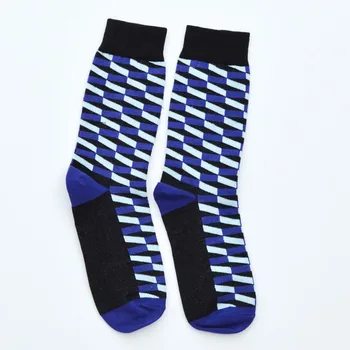 [COSPLACOOL]Šťastný Ponožky British Farebné Diamond Štýle Unisex Skateboard Ponožky Bavlna Farebné Námestie Podnikanie Mužov Meias
