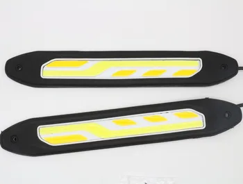 2 ks Denných prevádzkových Svetlo Universial Flexibilné Auto LED DRL, Biela a Žltá Zase Signálneho Svetla Dvojité farba