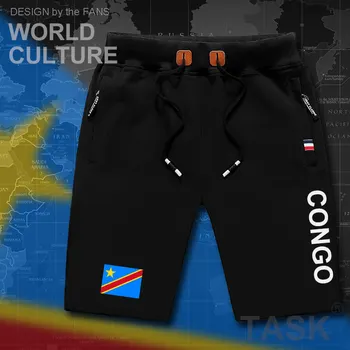 DR Kongo mens šortky pláži muž mužov board šortky vlajka cvičenie vrecká na zips, potu 2017 nové COD KDR DROC Kongo-Kinsha Konžskej