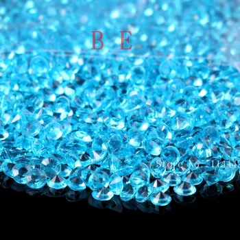 1000 ks / 13 veľa Farieb 6mm 1Carat Svadobné Dekorácie Akryl Scatter Tabuľka Kryštály Diamanty Akryl Diamond Crystal Konfetami
