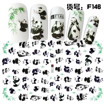 5 Listov Panda Mačka, Pes Ryby Zvierat Vzor Nail Art Samolepiace Nálepky Dekorácie F145-49#