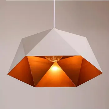 Moderný Minimalistický Geometrické Železa Kosoštvorec Diamantový Prívesok Svetlo Bar Office Reštaurácia Osobné Tvorivé Lampy