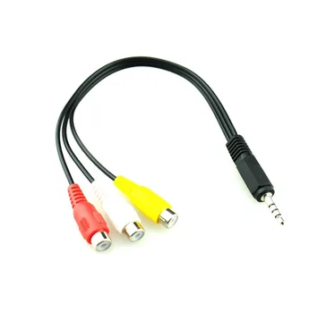 3,5 mm Konektor Samec na 3 RCA Samica Adaptéra, Audio Video Kábel