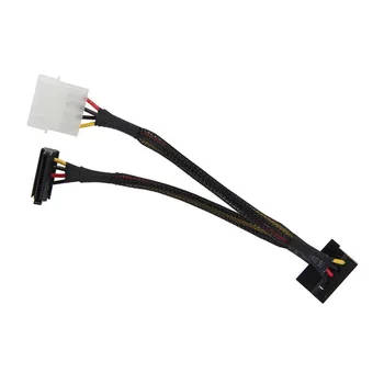 12inch Molex 4-pin Male na 2 x Napájania SATA 15-pin 90-Stupeň Splitter Kábel w/Black Rukávy,ATX12V/5V & Pevného Disku HDD/SSD
