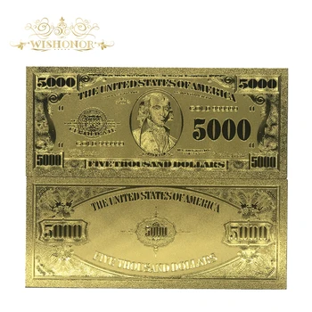 Wishonor 10pcs/veľa Americké Zlato, Bankovky 5000 Dolárových Bankoviek Svete Peňazí Za Suveníry, Zlaté bankovky Na Zber
