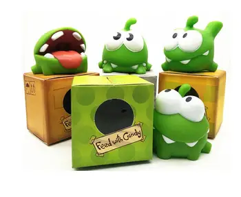 Hot1Pcs Lano Žaba Vinyl Gumy Android Hry Doll Rezu Lano OM NOM Cukroví Gulping Monster Hračka Obrázok so Zvukom Pre malé deti