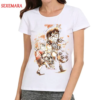 Ženy, Biela Detective Conan T-Tričko Krátky Rukáv Dievčatá Cartoon Conan Top Tees tričko Pre Dámy
