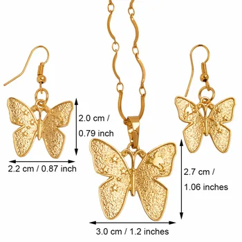 Anniyo PNG Prívesok Motýľ Náhrdelníky Šperky pre Ženy,Papua-Nová Guinea Zlatá Farba Šperky Národnej Ks + #102306
