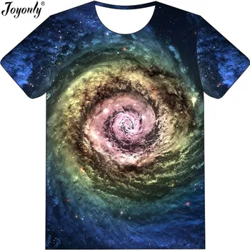 Joyonly Nové 2018 Letné Módy Galaxy Vír Dizajn T Shirt Chlapcov Dievčatá Vysoko Kvalitné 3D Vytlačené T-shirt Deti v Pohode Tees