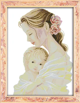 Matka je ponuka zbraní lásky dieťa dekor maľovanie počíta tlač na plátno DMC 14CT 11CT Cross Stitch Vyšívanie Súpravy súpravy na Vyšívanie
