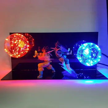 Dragon Ball Z Vegeta Son Goku Super Saiyan bojovať Spolu Led Osvetlenie Anime Dragon Ball Z Vegeta Goku Model Hračka DBZ