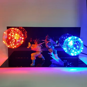 Dragon Ball Z Vegeta Son Goku Super Saiyan bojovať Spolu Led Osvetlenie Anime Dragon Ball Z Vegeta Goku Model Hračka DBZ