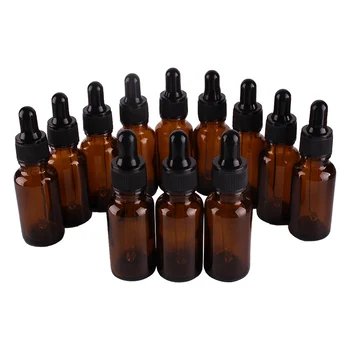 12pcs 20ml Amber Sklenené Fľaše s Kvapkadlom na Pipety pre esenciálne oleje aromaterapia laboratórne chemikálie