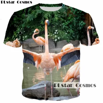 PLstar Vesmíru t-shirt muži n žien krátky rukáv O-krku 3D t shirt homme bežné tees milovníkov letnej t-shirts Flamingo tlačených topy
