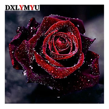 Vyšívanie 3d diy diamond maľovanie kvet obraz výšivky 5d cross stitch súpravy domova fialová rose diamond mozaika