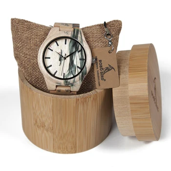 BOBO VTÁK bambusové drevené javor Quartz Atrament Náramkové hodinky Pre Mužov Ako Darček relojes hombre Čínske prvky Atrament hodiny do dreva, box
