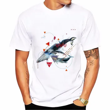 Pánske Topy Tees letné krátke sleeve T-shirt nové biele tričko umenie Veľryba zebra Gorila Shark žirafa s Matematikou geek tričko