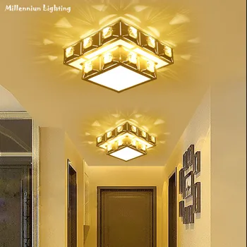 LED stropné svietidlo Moderného Dvojité crystal light pre domáce uličkou chodby, balkóna, kuchyne Vchod zariadenia AC90-260 stmievanie biela