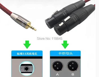 1m 2m 3m 5m 8m - Stereo 3,5 mm na Dual XLR Konektor Audio Kábel, Pripojenie iPhone, iPod Audio Výstup Napájaných Reproduktorov Drôt