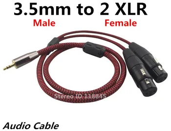 1m 2m 3m 5m 8m - Stereo 3,5 mm na Dual XLR Konektor Audio Kábel, Pripojenie iPhone, iPod Audio Výstup Napájaných Reproduktorov Drôt