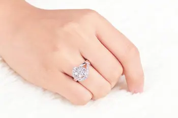 Predaj Veľké Krištáľovo Snubné Prstene Pre Ženy Bijoux Anel Plata Zásnubný Prsteň Svadobných Doplnkov Casamento Strany Šperky 13R1716
