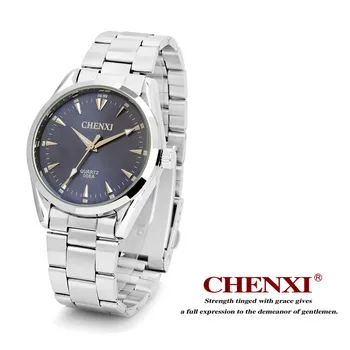 Nový príchod hardlex z nerezovej ocele, quartz hodinky značky CHENXI hodiny pánske náramkové analógový Vode Odolný Fashion & Bežné CX-006A