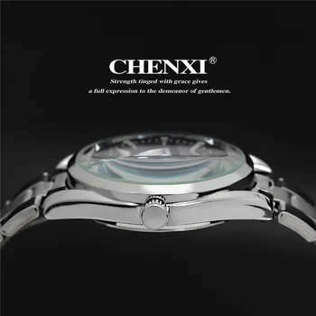 Nový príchod hardlex z nerezovej ocele, quartz hodinky značky CHENXI hodiny pánske náramkové analógový Vode Odolný Fashion & Bežné CX-006A