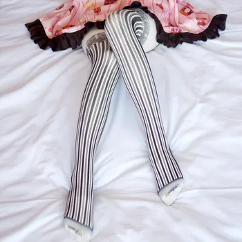 Princezná sladké lolita Japonskom Štýle Gothic vietor prekladané pančuchy Lolita punk pančuchové nohavice študent falošné popruhy čipky tlače LKW005