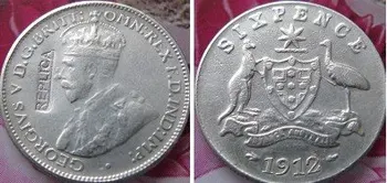 Austrália šesť pence 1912 kópie mincí DOPRAVA ZADARMO
