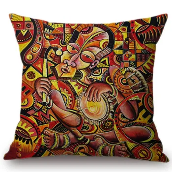 Farebné Abstraktné Afrike Maliarske Umenie Domov Dekoratívne Gauč Hodiť Vankúš Exotických Afrických Životný Štýl Bavlnené Obliečky Vankúš