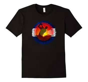 2018 Nové Letné Slim Tee Tričko Colorado Flag T-Shirt Golf Dizajn
