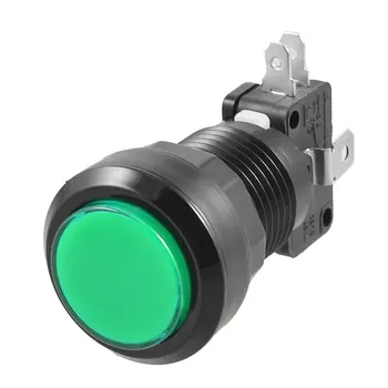 Zelená LED Lampa 24 mm Dia Kolo stlačte Tlačidlo w Limitný Spínač pre Video Arcade Hra